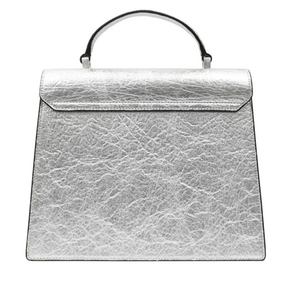 Alkeme Atelier Fire Flap Crossbody Handbag Silver Pineapple Leather Bag. - Picture 5 of 16